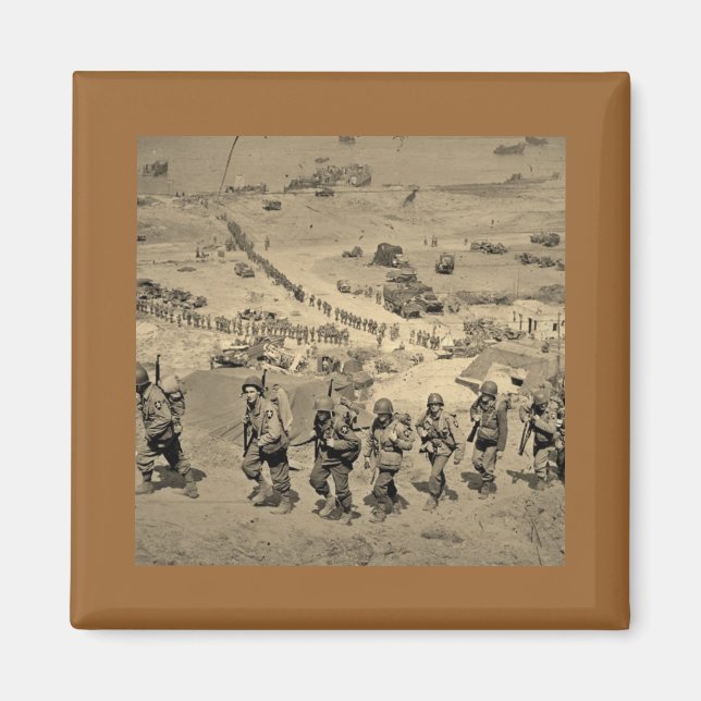 Lång linje från Omaha Beach Magnet (Framsidan)