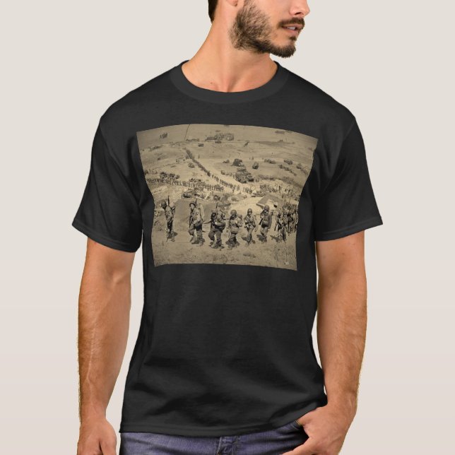 Lång linje från Omaha Beach Tee Shirt (Framsida)