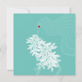 Lång lucka i botaniskt minimalt Mode-tecken Inbjudningar