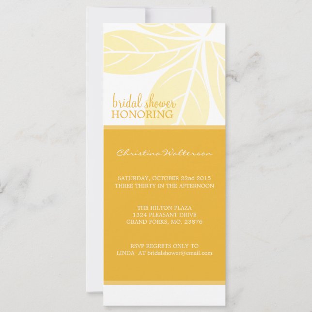 Lång modern Elegant Golden Glow-Möhippa Inbjudningar (Framsida)