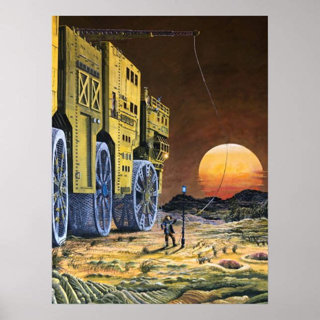 Lång Mörk - sci-fi-landskap Poster (Framsidan)