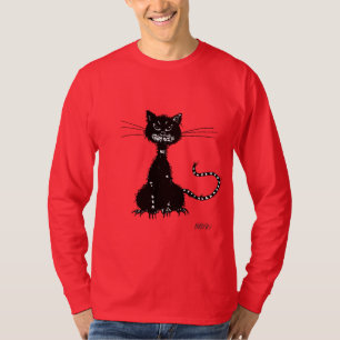 Lång-Muff mörk manlig för katt för T-shirt