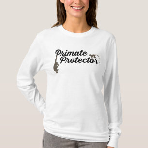 Lång-muff primatbeskyddandecursive t shirt
