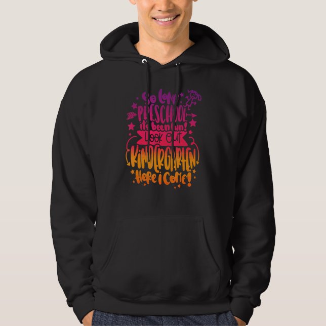 Lång preschool titta ut ur Kindergarten här. Hoodie (Framsida)