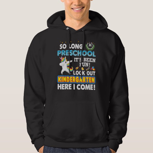 Lång preschool titta ut ur Kindergarten här. Hoodie (Framsida)