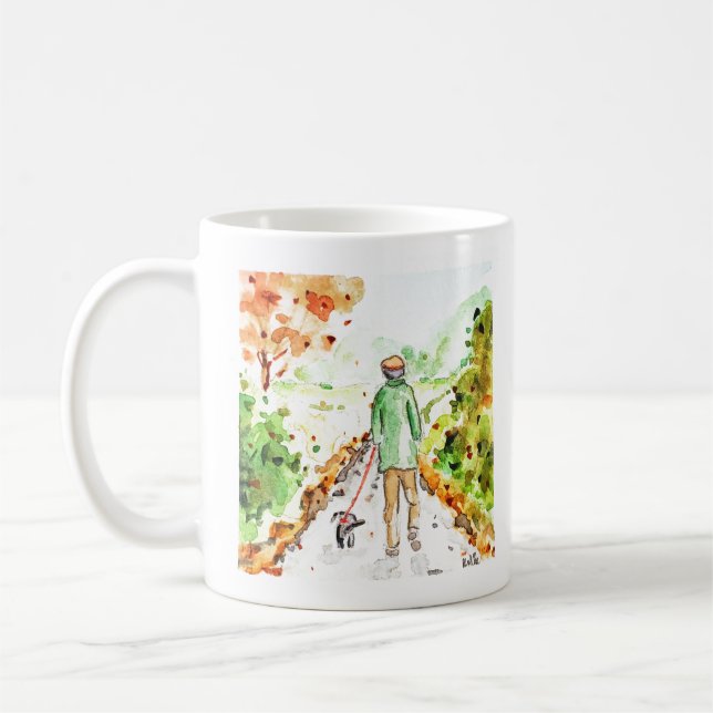 Lång promenad hem kaffemugg (Vänster)