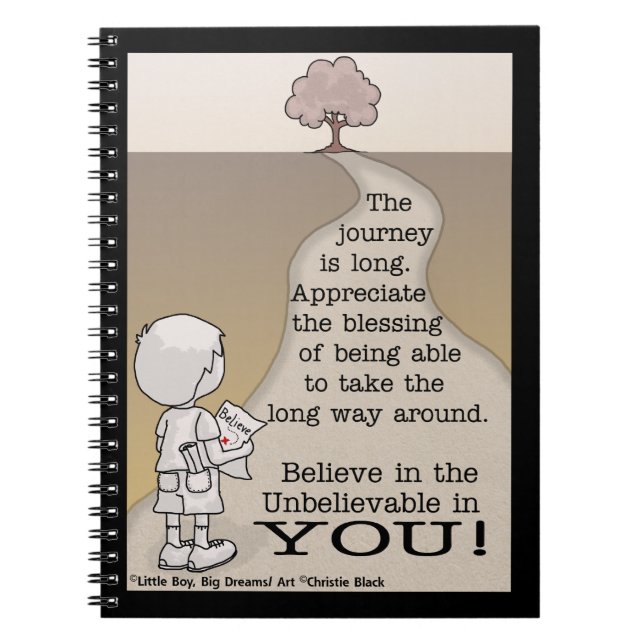 Lång resa anteckningsbok med spiral (Framsidan)