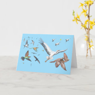 Lång resa med flyttfåglar Illustration Kort