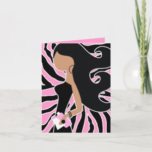 lång rosa sebra för Fashionista 311-Spa Tack Kort