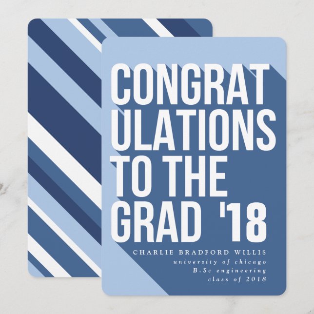 LÅNG SHADOW GRATULERAR TILL GRAD NAVY INBJUDNINGAR (Fram/baksida)