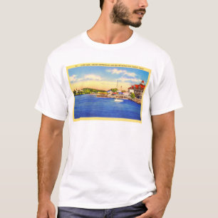 Lång sjö - Naples strand & fjärd av den Naples Tee Shirt
