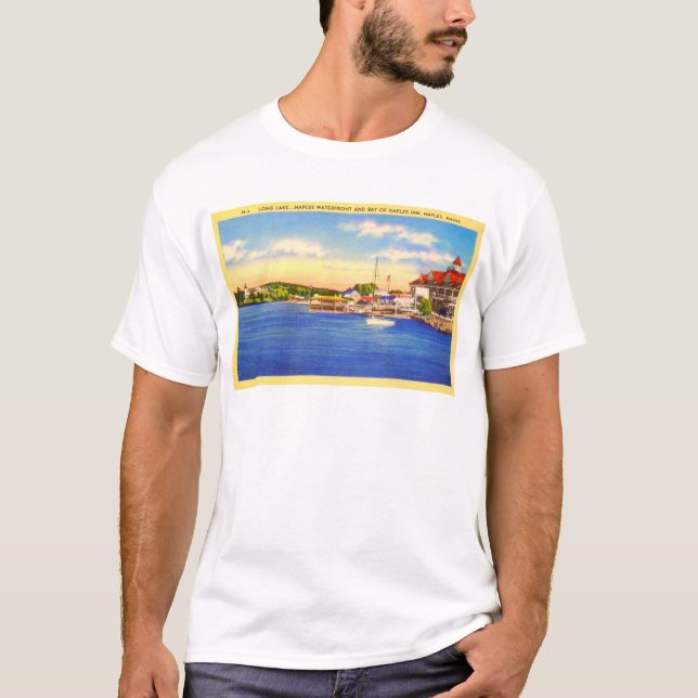 Lång sjö - Naples strand & fjärd av den Naples Tee Shirt (Framsida)