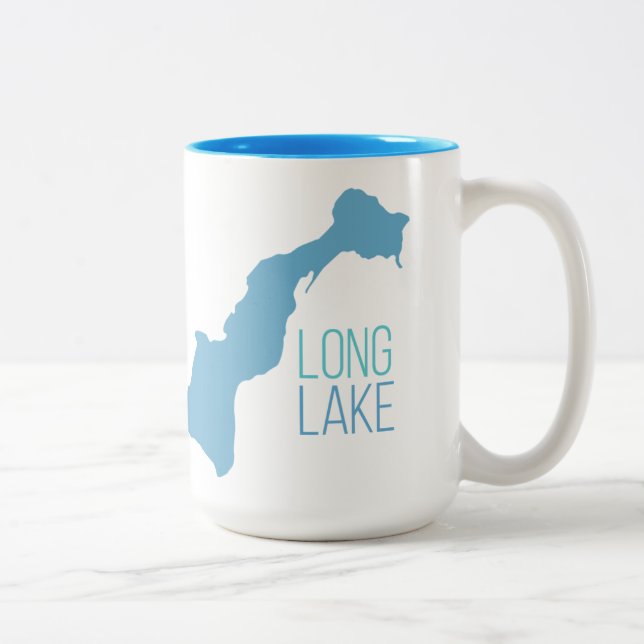 Lång sjö, Vicksburg, Michigan Två-Tonad Mugg (Höger)
