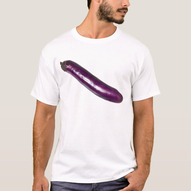 Lång spenslig brinjal tee shirt (Framsida)