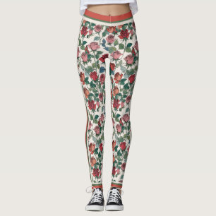 Lång Stem Leafy Röd ros med Tävla Rand Leggings