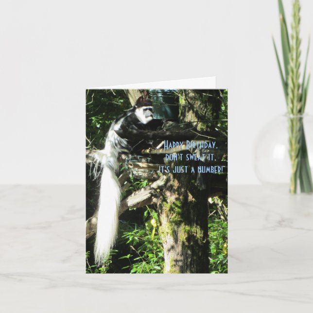 Lång Svan-apa i Träd Kort (Framsida)