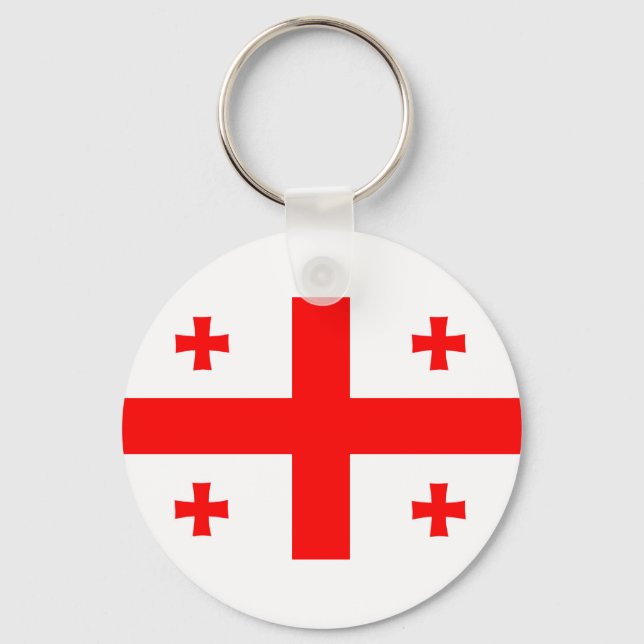 lång symbol för georgia land flagga long nyckelring (Framsida)