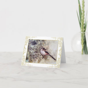 Lång-tailed titvintagenotecard kort