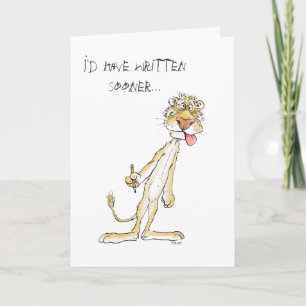 Lång tid ingen skriva! Lejont kort för ursäkt