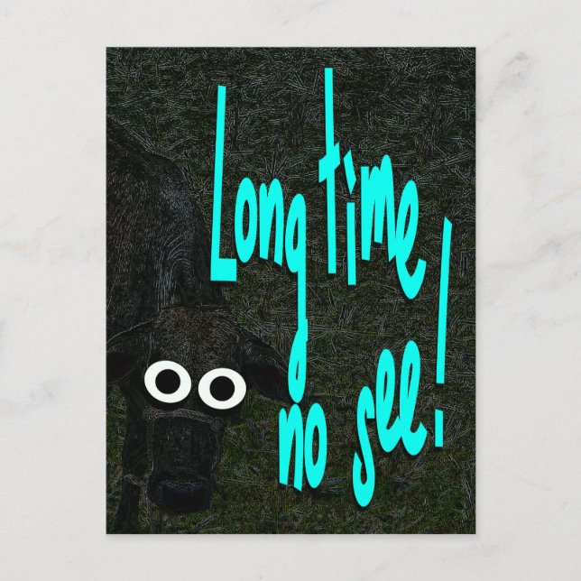 Lång tid. Kon. Djuren Vykort (Framsida)