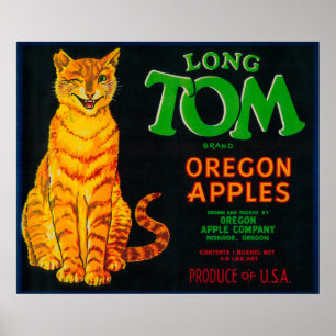 Lång Tom Apple låda LabelMonroe, ELLER Poster