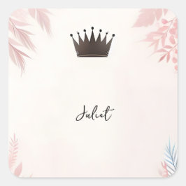 Lång Tulle Royal Glam Rosa Bröllopsfest Fyrkantigt Klistermärke