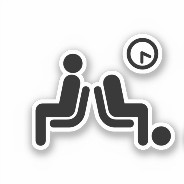 Lång vänteskylt klistermärken (Framsida)