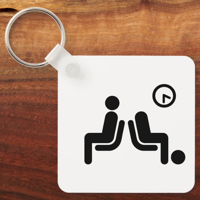 Lång vänteskylt nyckelring (Framsida)