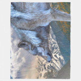 LÅNG VARG ÖVER FRIHETEN FLEECEFILT