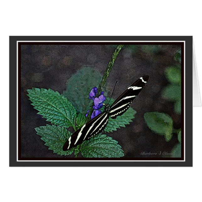 Lång vingesebrafjäril hälsningskort (Framsidan Horizontal)