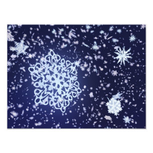Lång vinter - nattfoto Skriv ut Fototryck