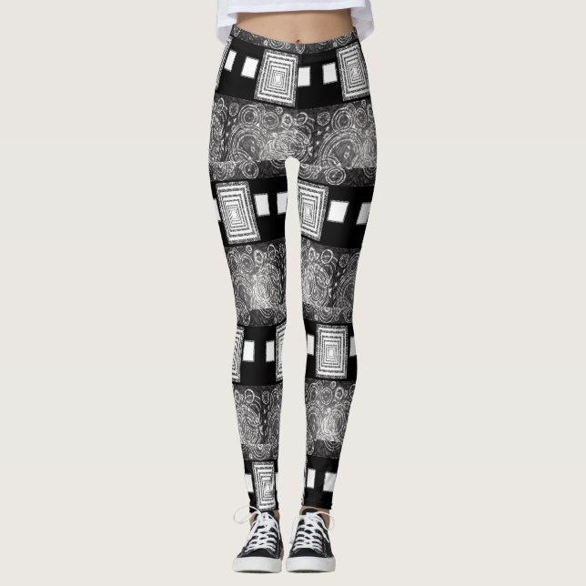 långa baljväxter av vit dam leggings (Framsida)