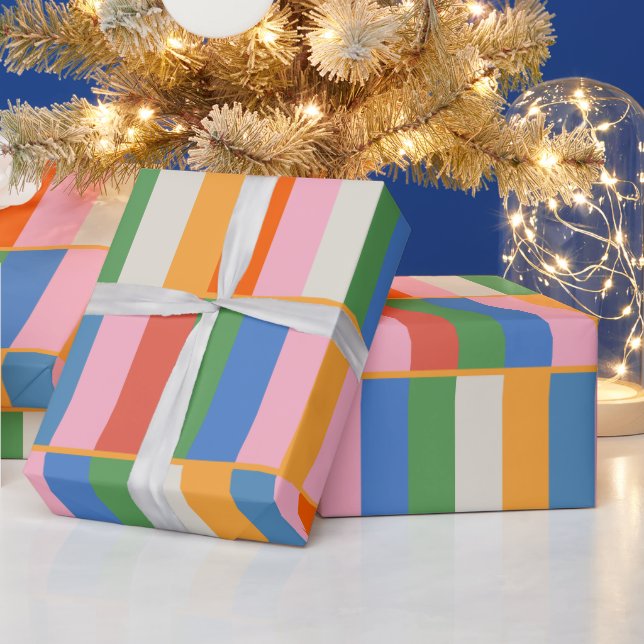 Långa block Färgfull utcheckad popup Mönster Presentpapper (Helgdagar)
