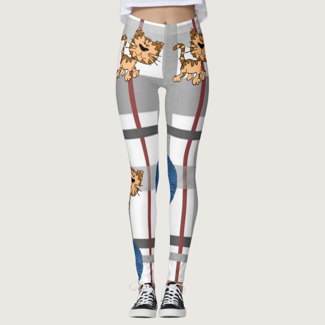 Långa legginssar Katt Leggings (Framsida)