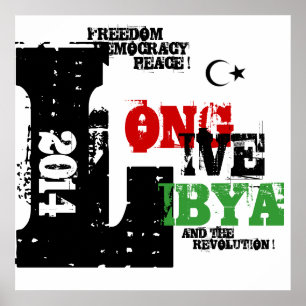 LÅNGA LEVANDE LIBYEN OCH REVOLUTIONEN 2014 POSTER
