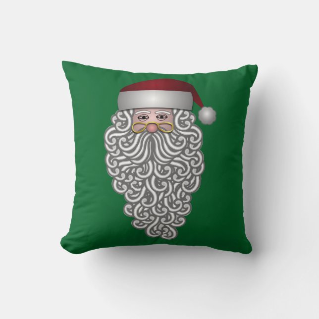 Långa skäggiga Santa Kudde (Framsida)