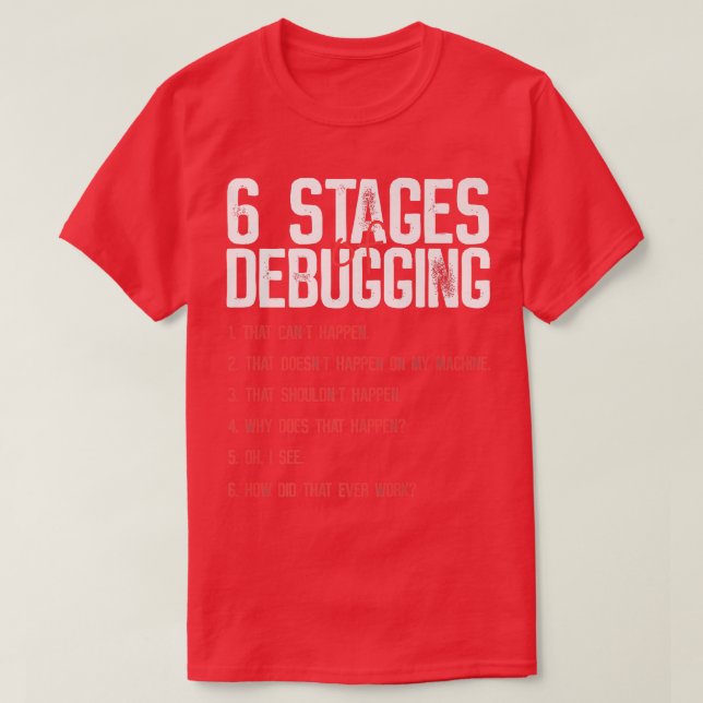 Långa steg i felsökning av Computer Science Premiu T Shirt (Design framsida)