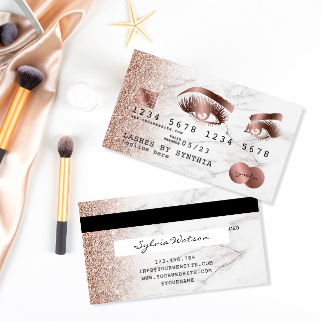 Långa streck med Kredit-kort, formaterat Ro Guld M Visitkort (Skapare uppladdad)