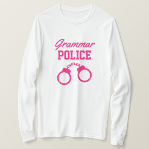 Långärmad av handfängsel för polisens rosa t shirt