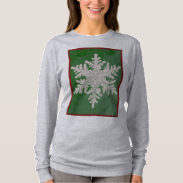 Långärmad av snöflingvinter-Helgdag för Festive Gr T Shirt