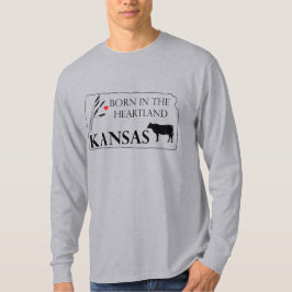 Långärmad Born i hjärtland - Kansas T Shirt
