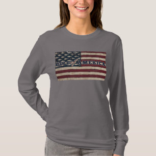 Långärmad Bukt av Amerikanska stjärnor&rand T Shirt