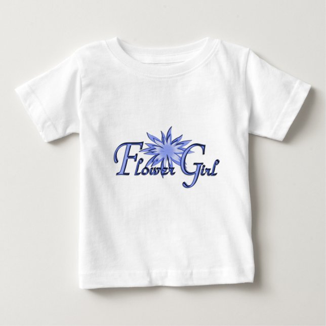 Långärmad för Blå Personlig för blomma T Shirt (Framsida)