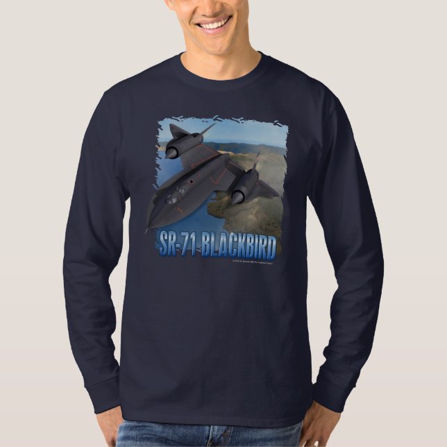 Långärmad för Blackbird SR-71 T Shirt (Framsida)