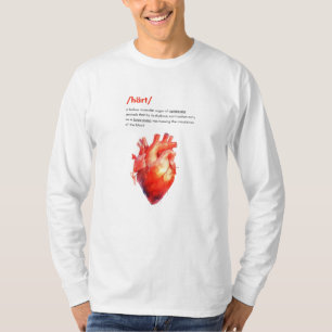 Långärmad för definition av humant hjärta t shirt