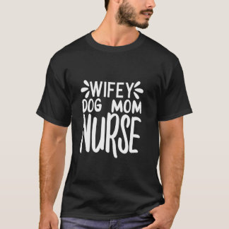 Långärmad för den funktionella Wifey Hund Mamma Nu T Shirt