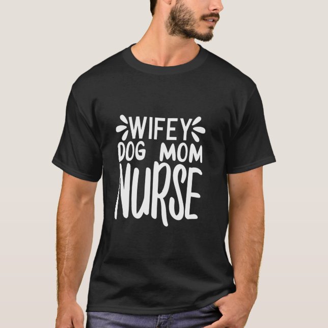 Långärmad för den funktionella Wifey Hund Mamma Nu T Shirt (Framsida)