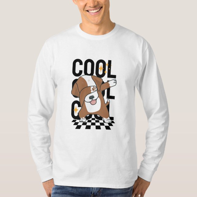 Långärmad för dockning av Coola Puppy T Shirt (Framsida)