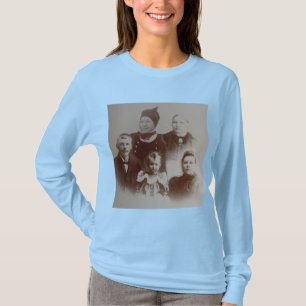 Långärmad för fotot-bild av antika familjekameror t shirt