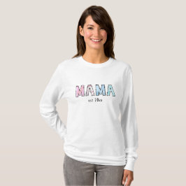 Långärmad för grundläggande mamma t shirt